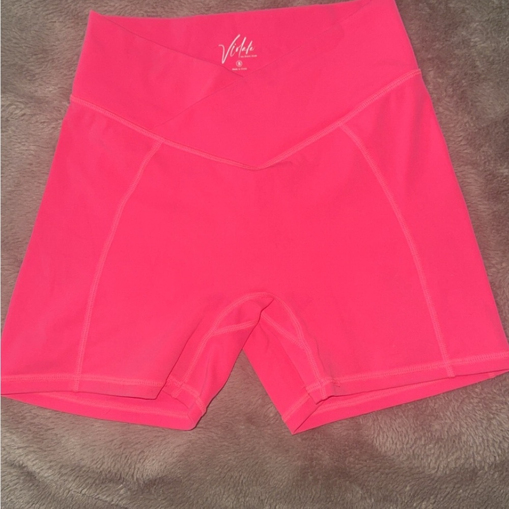 Violate the Dress Code highlighter Pink Athletic Shorts High-Waisted